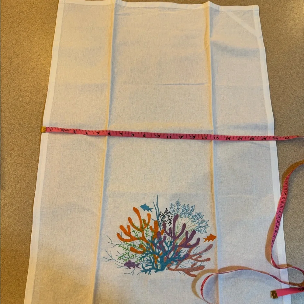 Coral Reef Design kitchenTowels - White